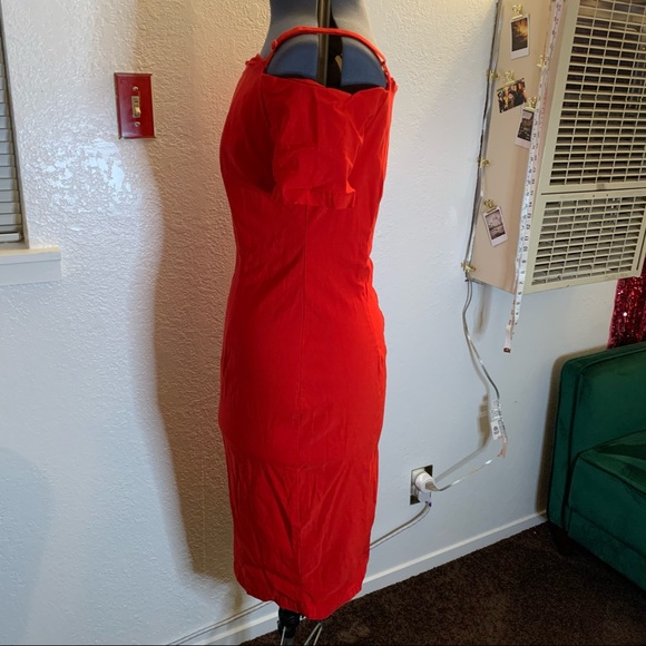 Tatyana Red Wiggle Bardot Dress - Picture 3 of 10